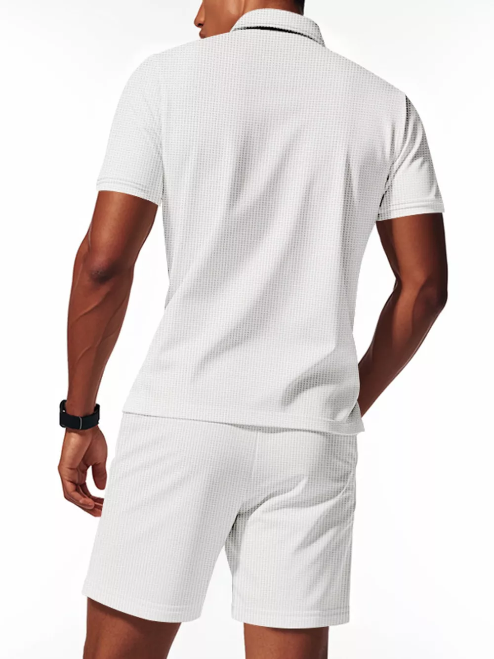 Men's Full Size Casual Short Sleeve Polo and Shorts Set Plus Size, image 12