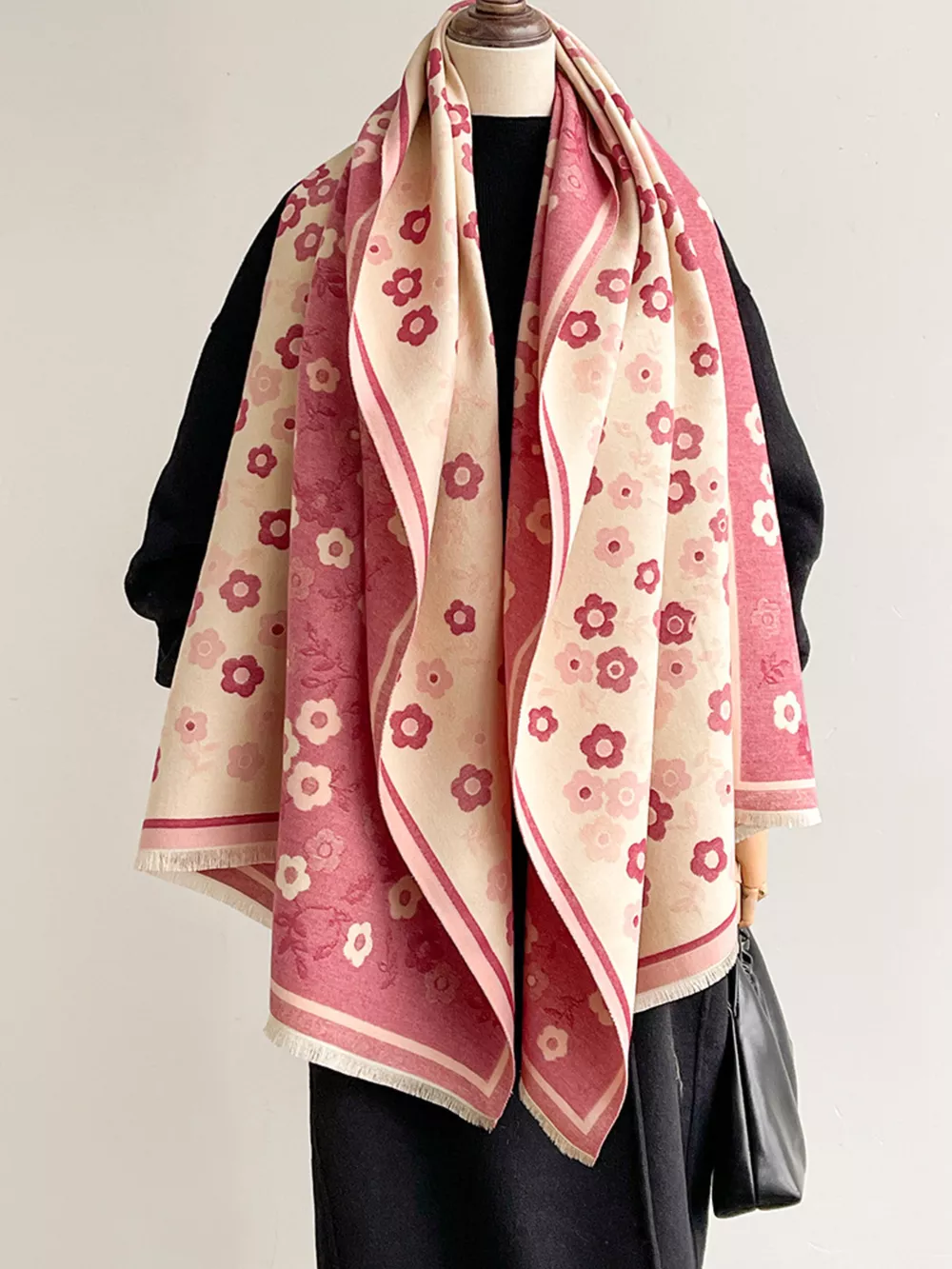 Floral Print Warm Winter Scarf, image 4