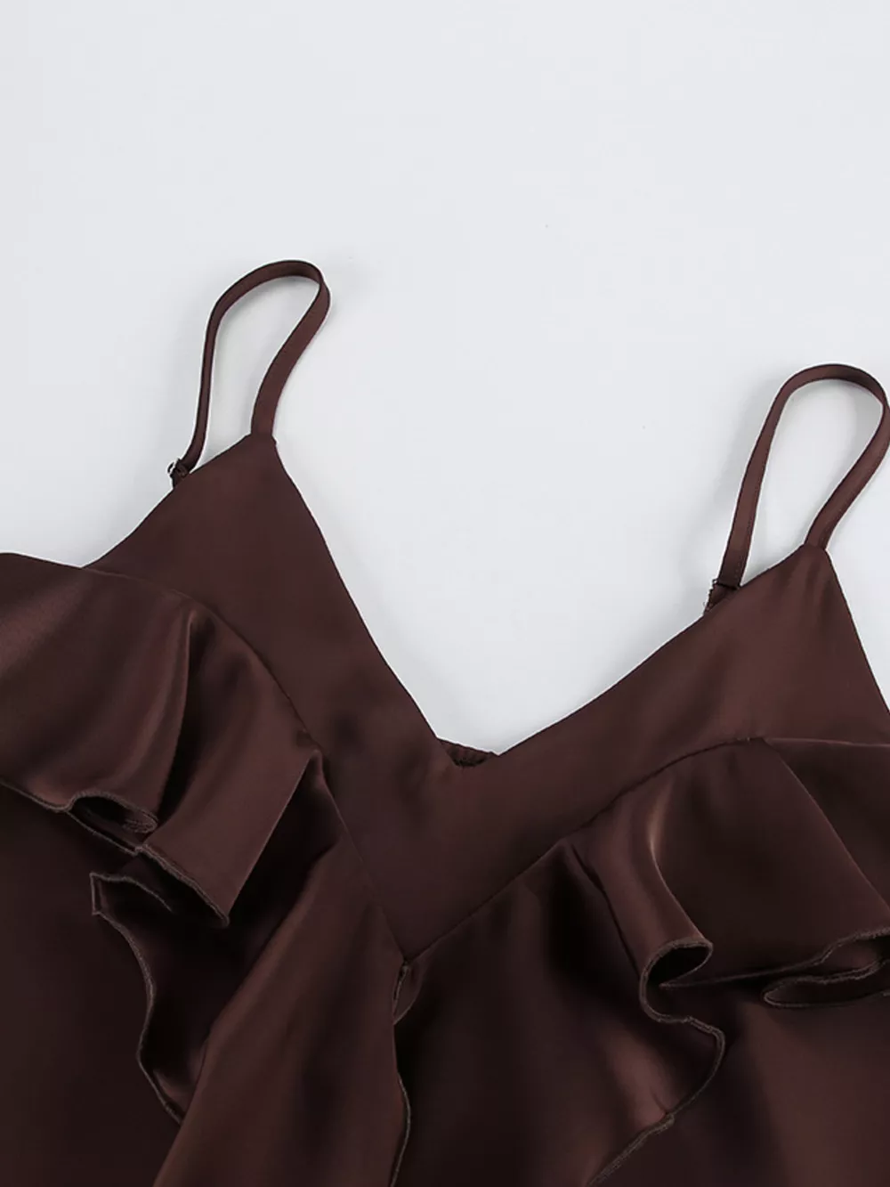 Ruffle V-Neck Cami and Wide-Leg Pants Two-Piece Set, image 11