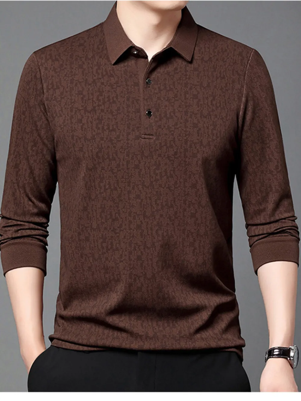 Men's Plus Size Button Detail Short Sleeve Polo, image 6