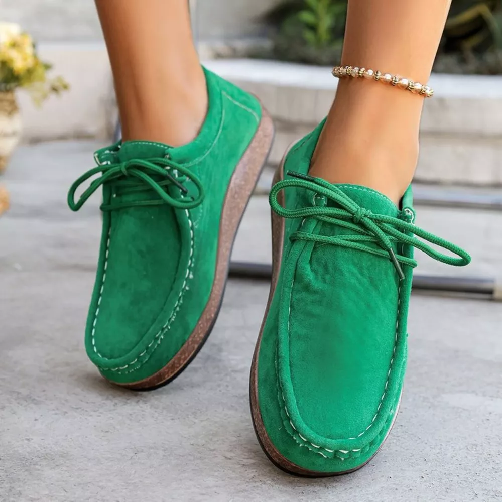 Round Toe Lace Up Slip-Ons, image 4