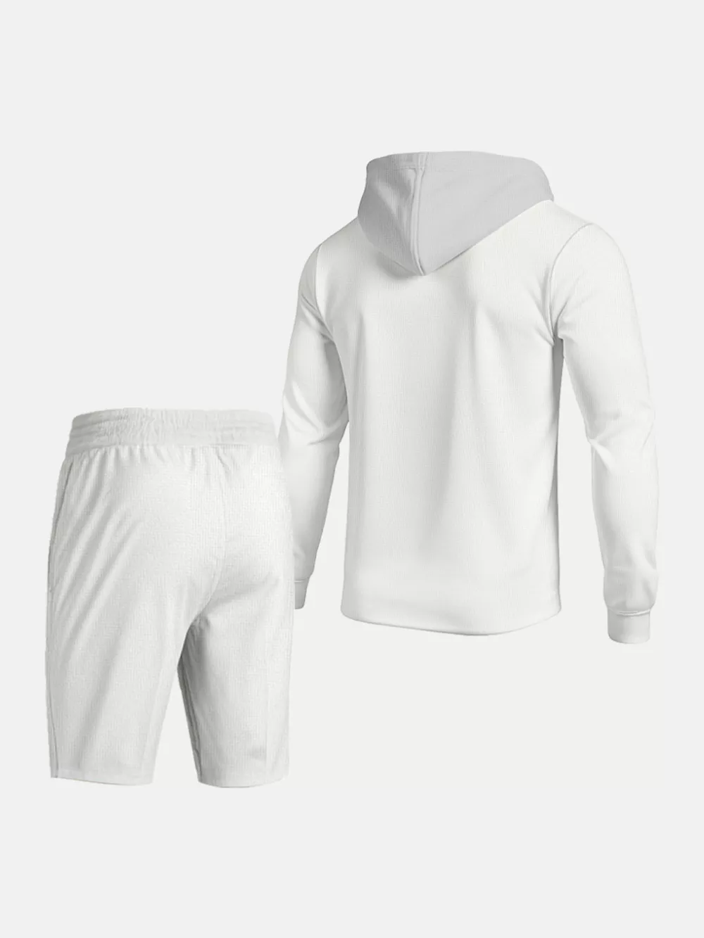 Men's Full Size Casual Hooded Button-Up Top and Shorts Set Plus Size, image 5