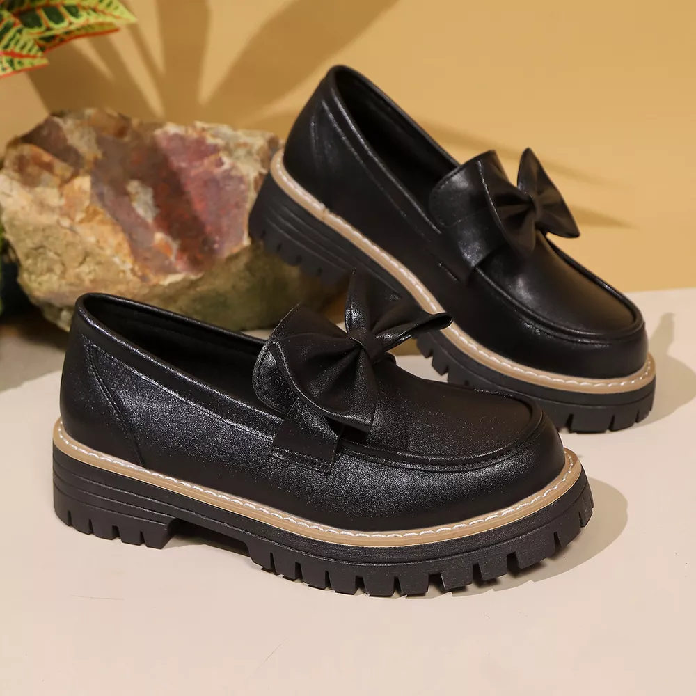 Bow Decor Chunky Loafers, image 8