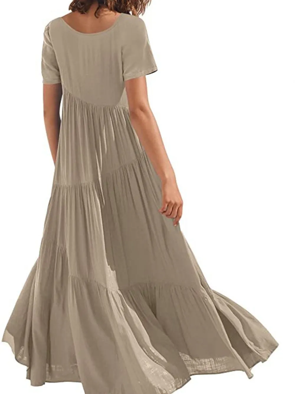 Round Neck Tiered Ruffle Maxi Dress, image 16