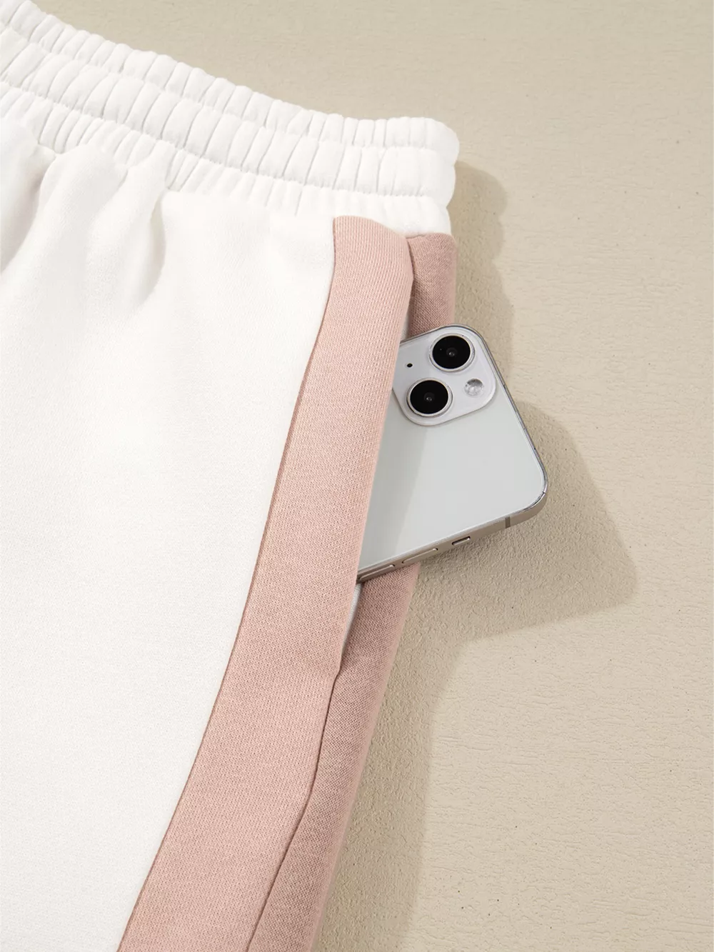 Color Block Patchwork Drop Shoulder Pullover and Shorts Set, image 7