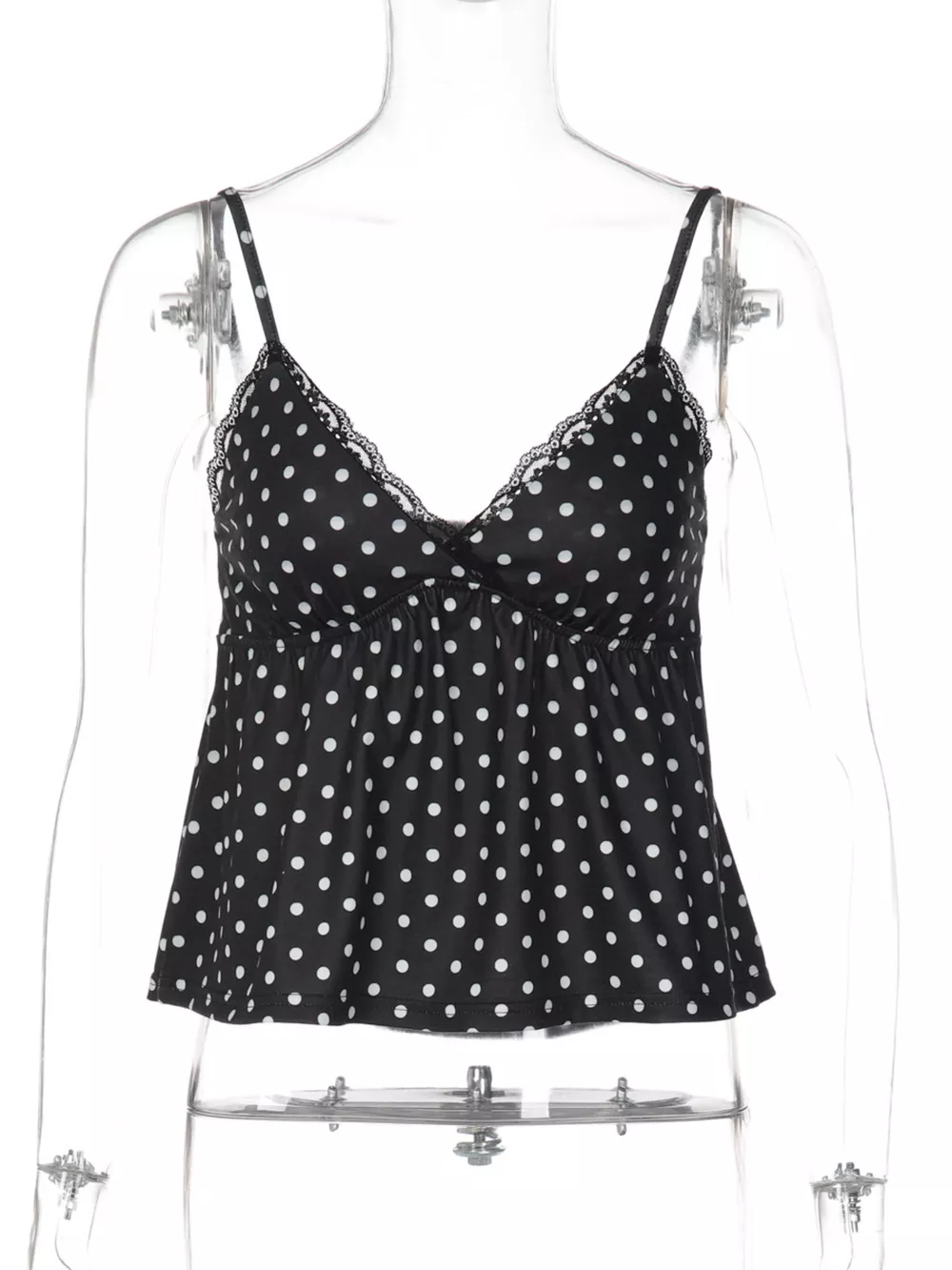Polka Dot Lace Trim Cami, image 7