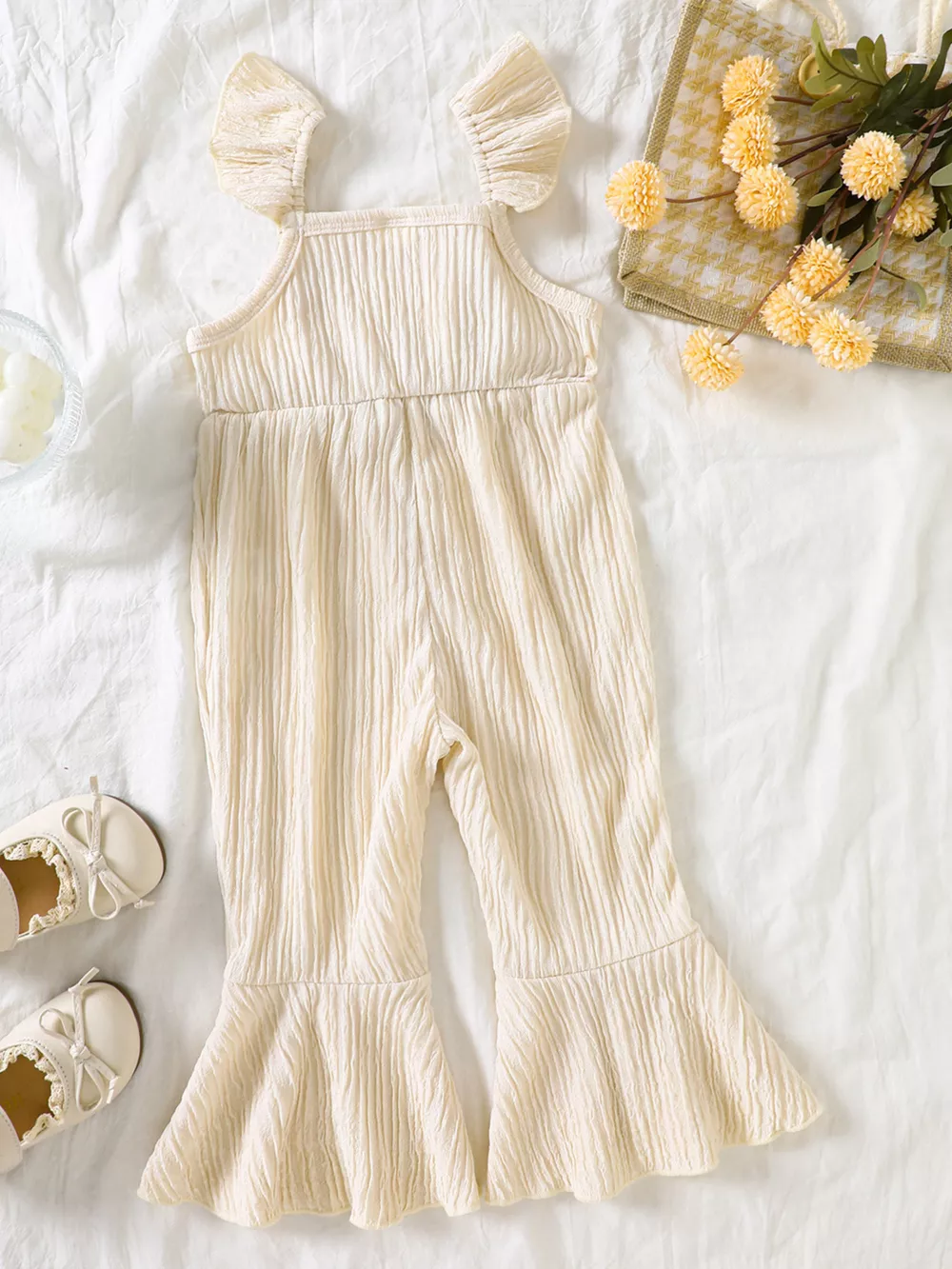 Children's Crochet Ruffle Trim Jumpsuit, image 6
