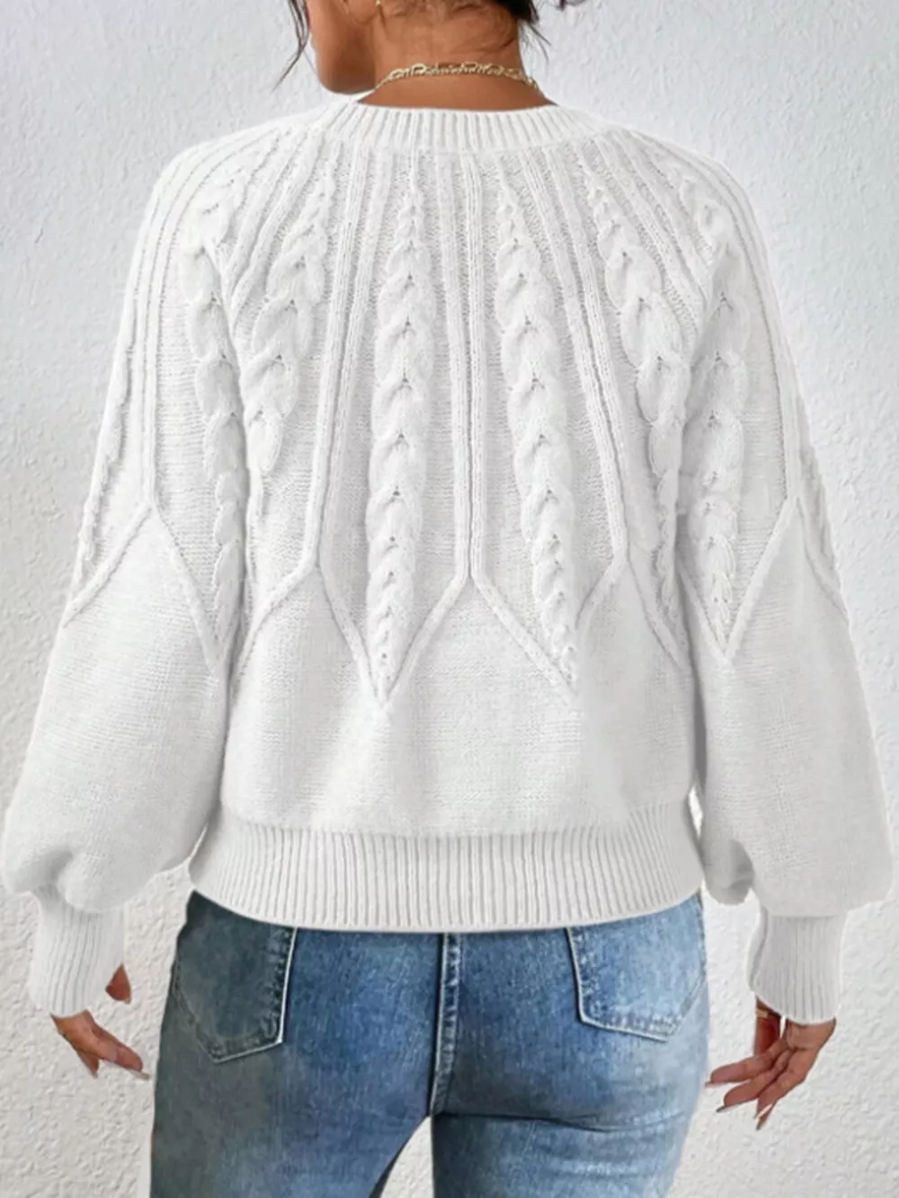 Cable Knit Long Sleeve Sweater, image 18