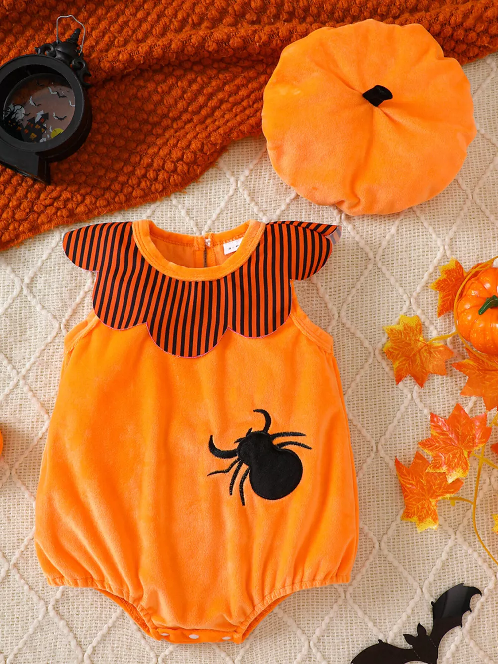 Children's Halloween Sleeveless Bodysuit and Hat Set, image 7