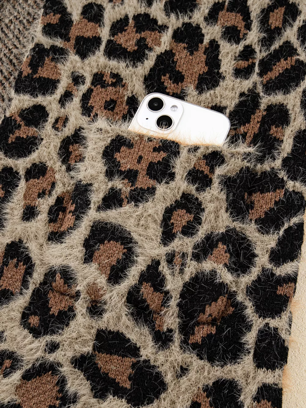 Leopard Open Casual Cardigan, image 8