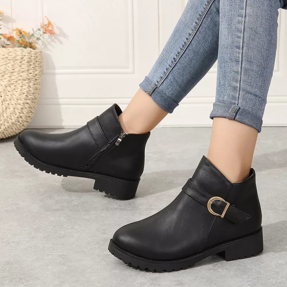 Buckle Accent Ankle Boots, image 3
