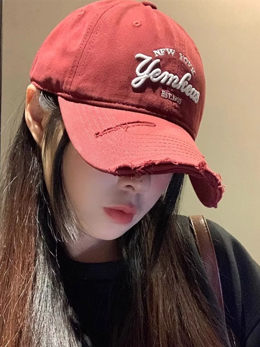 Distressed Embroidered Baseball Cap, image 4