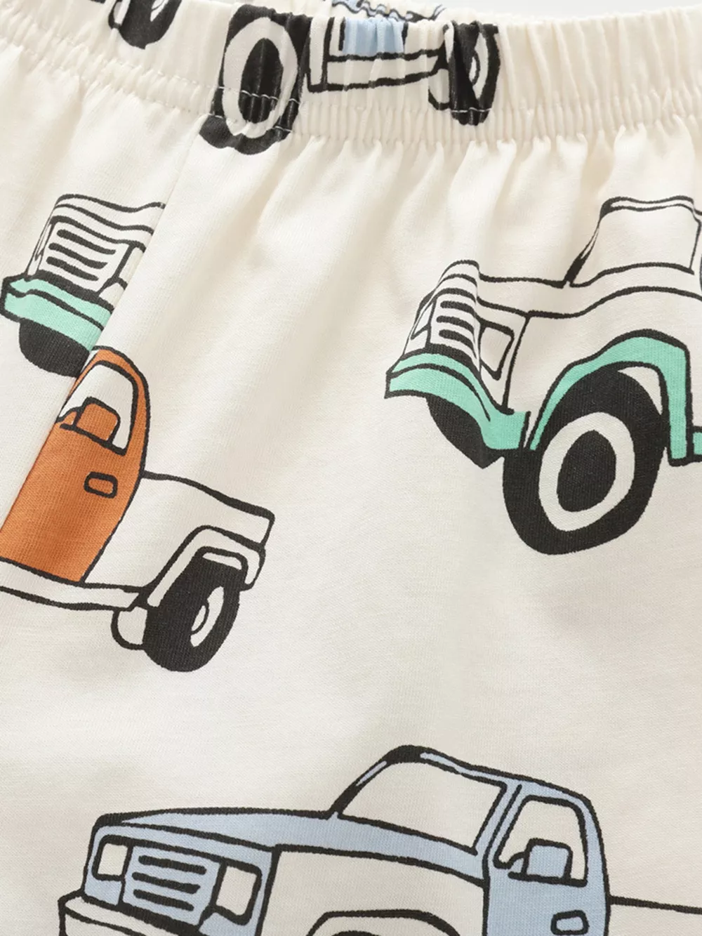 Children's Truck Print Round Neck Tee and Shorts Set, image 4