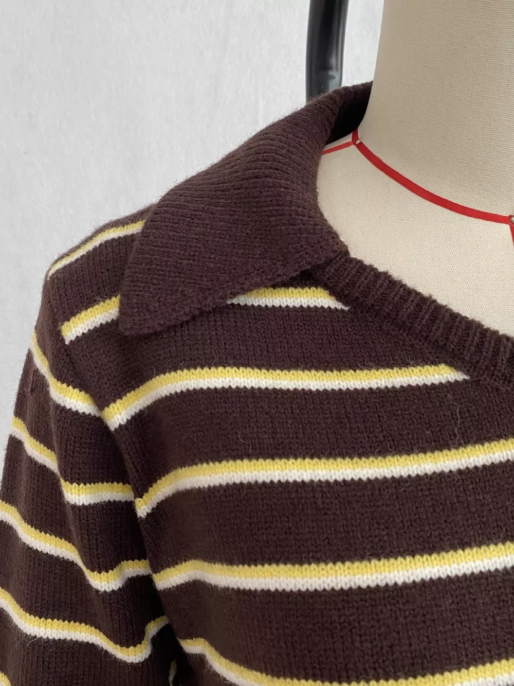 Vintage Striped Polo Collar Sweater, image 9