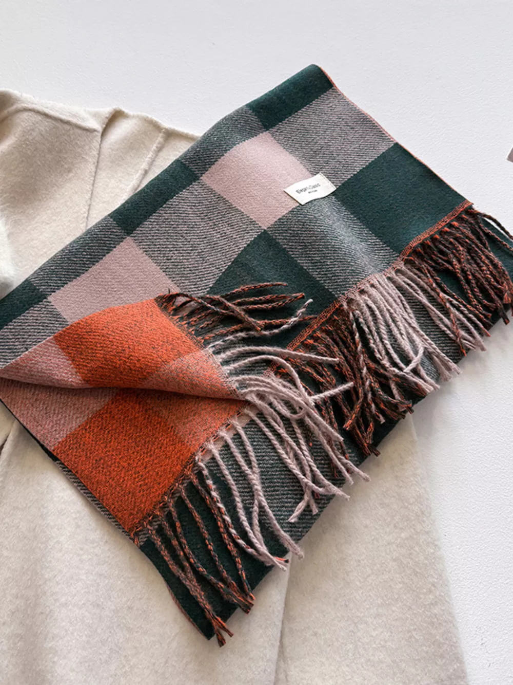 Plaid Fringe Scarf, image 4