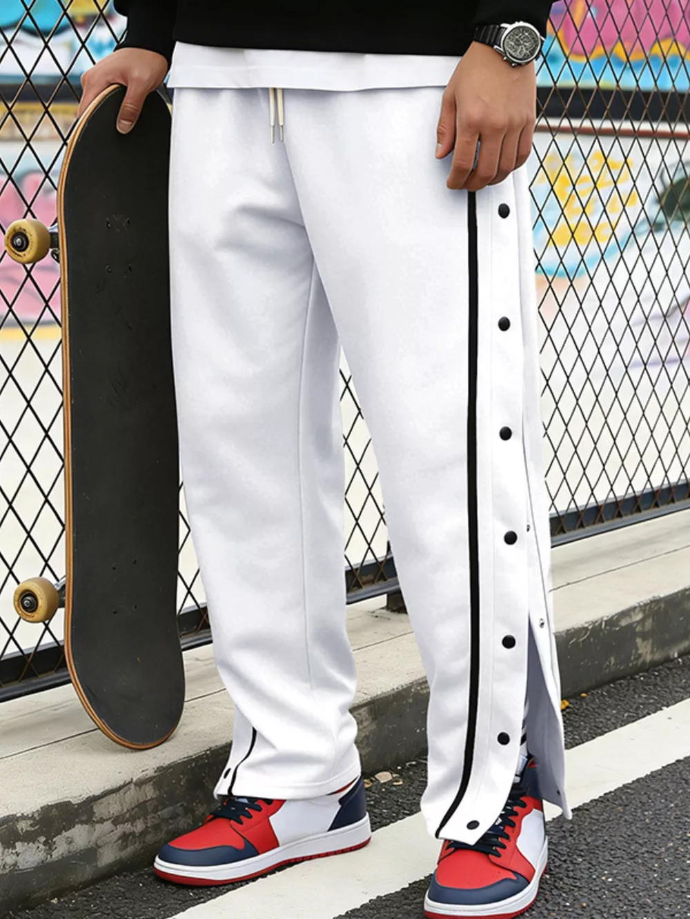 Men's Full Size Side Snap Button Pants Plus Size, image 27