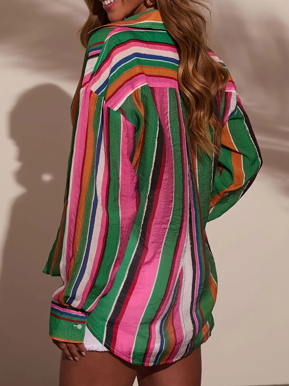 Striped Button Up Long Sleeve Shirt, image 2