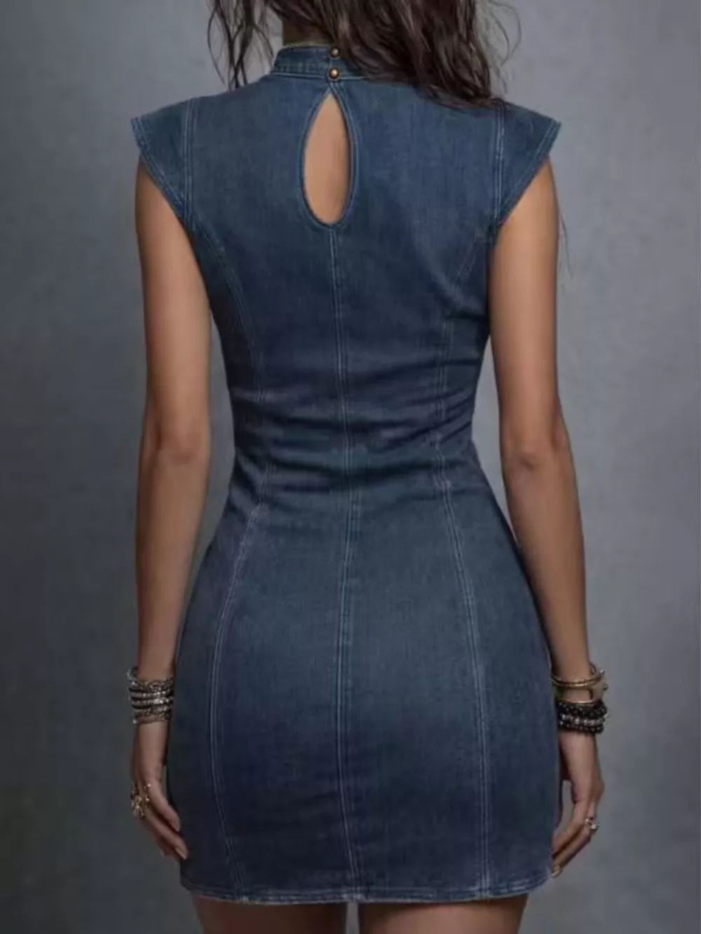 Cutout Front Cap Sleeve Mini Dress, image 4