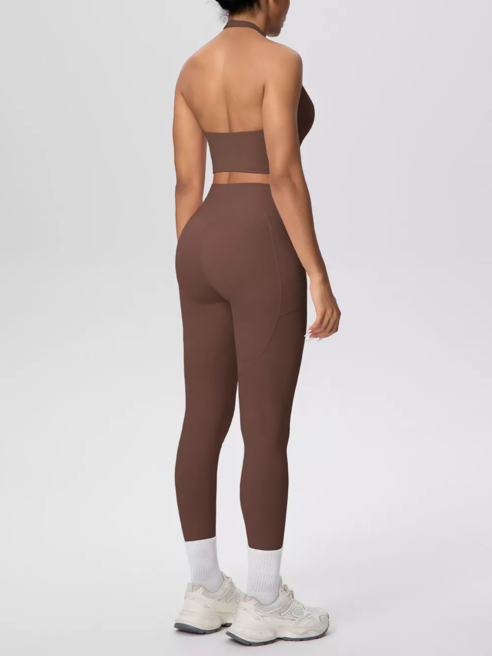 Halter Neck Crop Top and High-Waisted Leggings Active Set, image 5