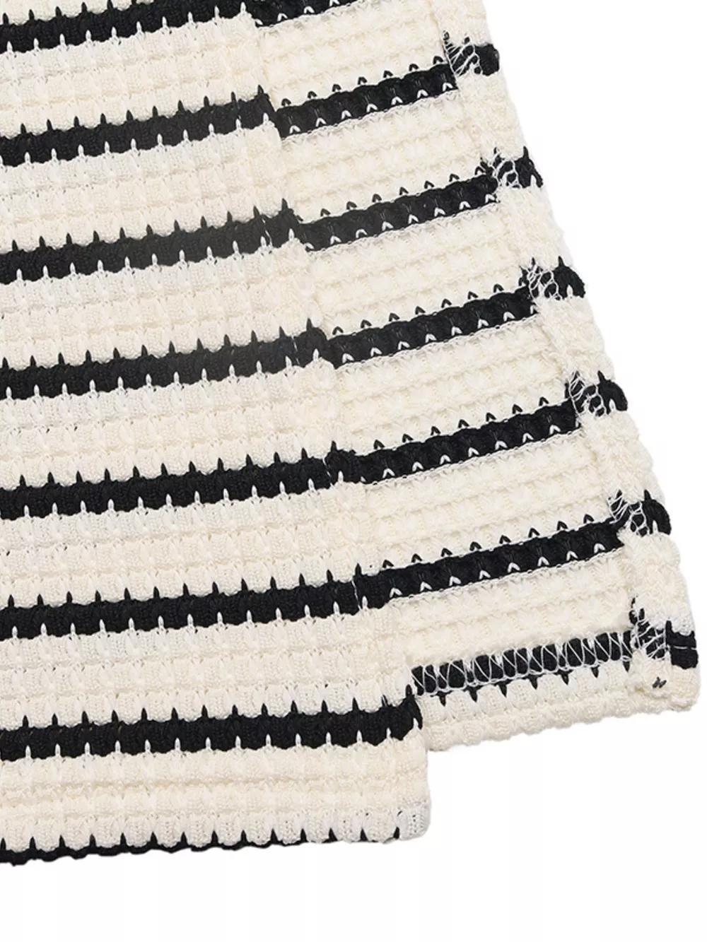 Striped Knit Twisted Bodycon Midi Dress, image 3