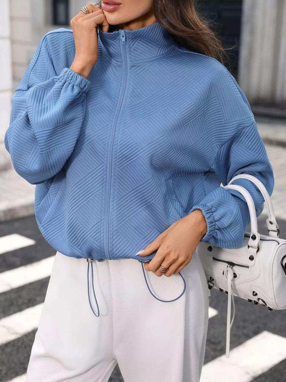 Textured Zip-Up Casual Jacket, image 19