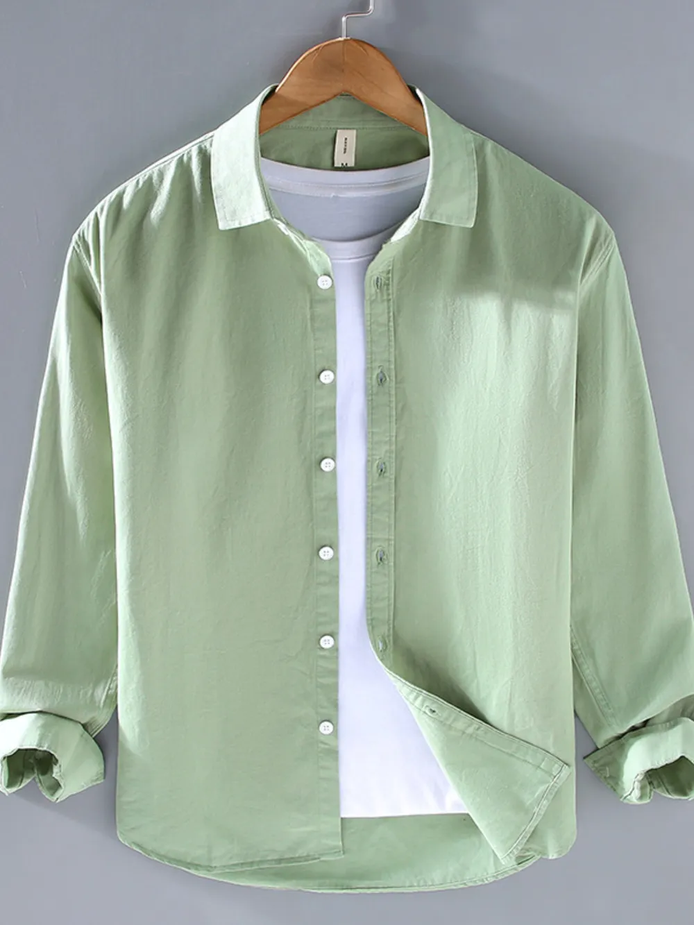 Men's Plus Size Button Up Long Sleeve Shirt, image 5