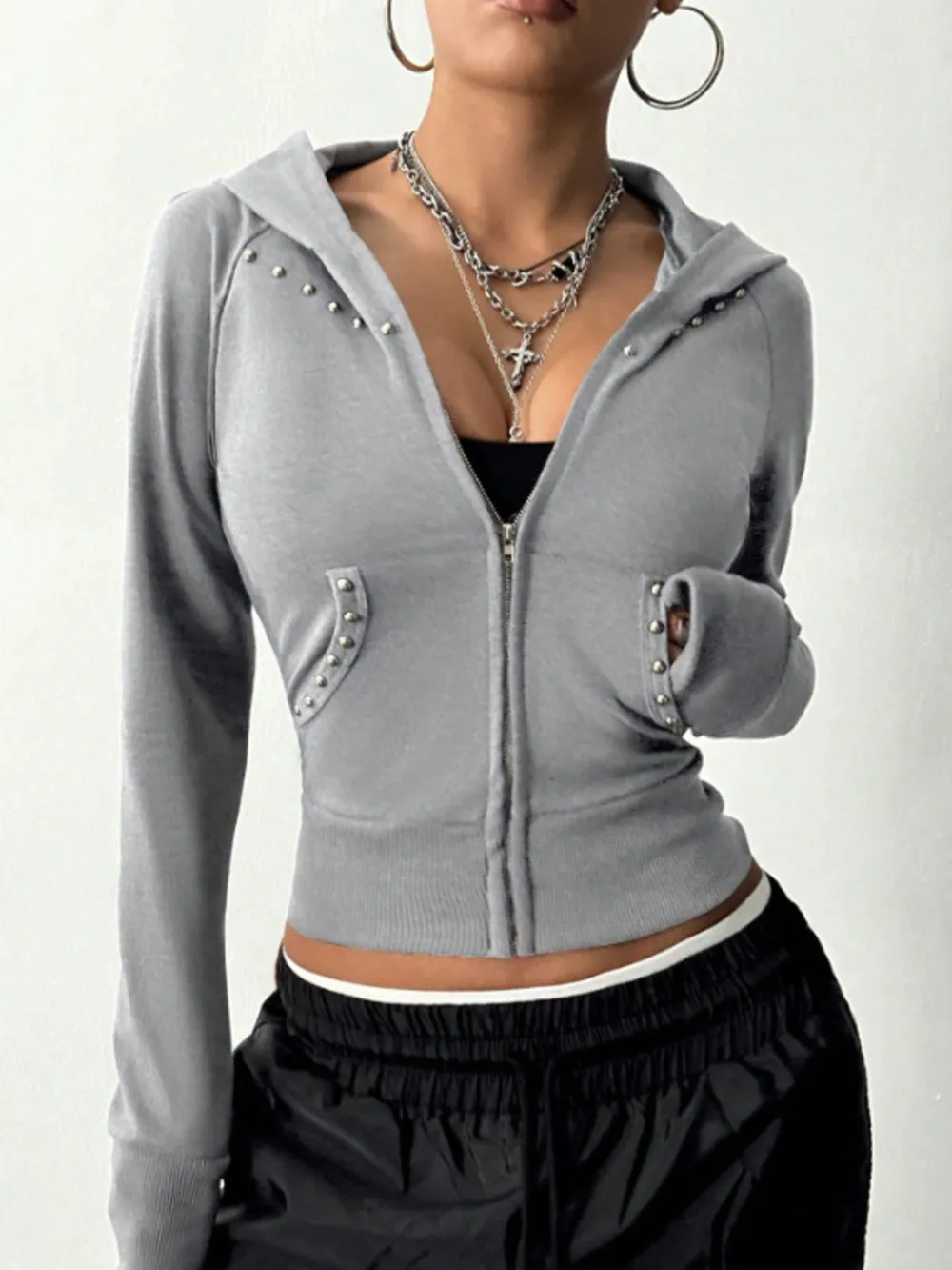 Zip-Up Long Sleeve Hoodie, image 9