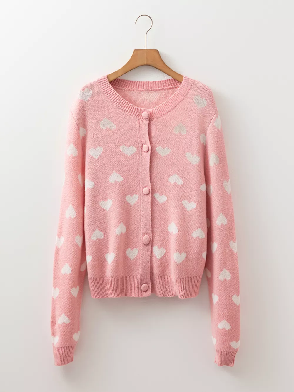 Heart Pattern Button Front Cardigan, image 3
