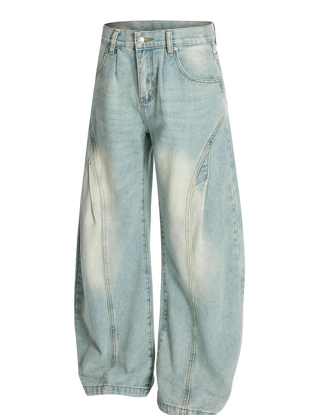 Men's Washed Wide Leg Jeans, image 3