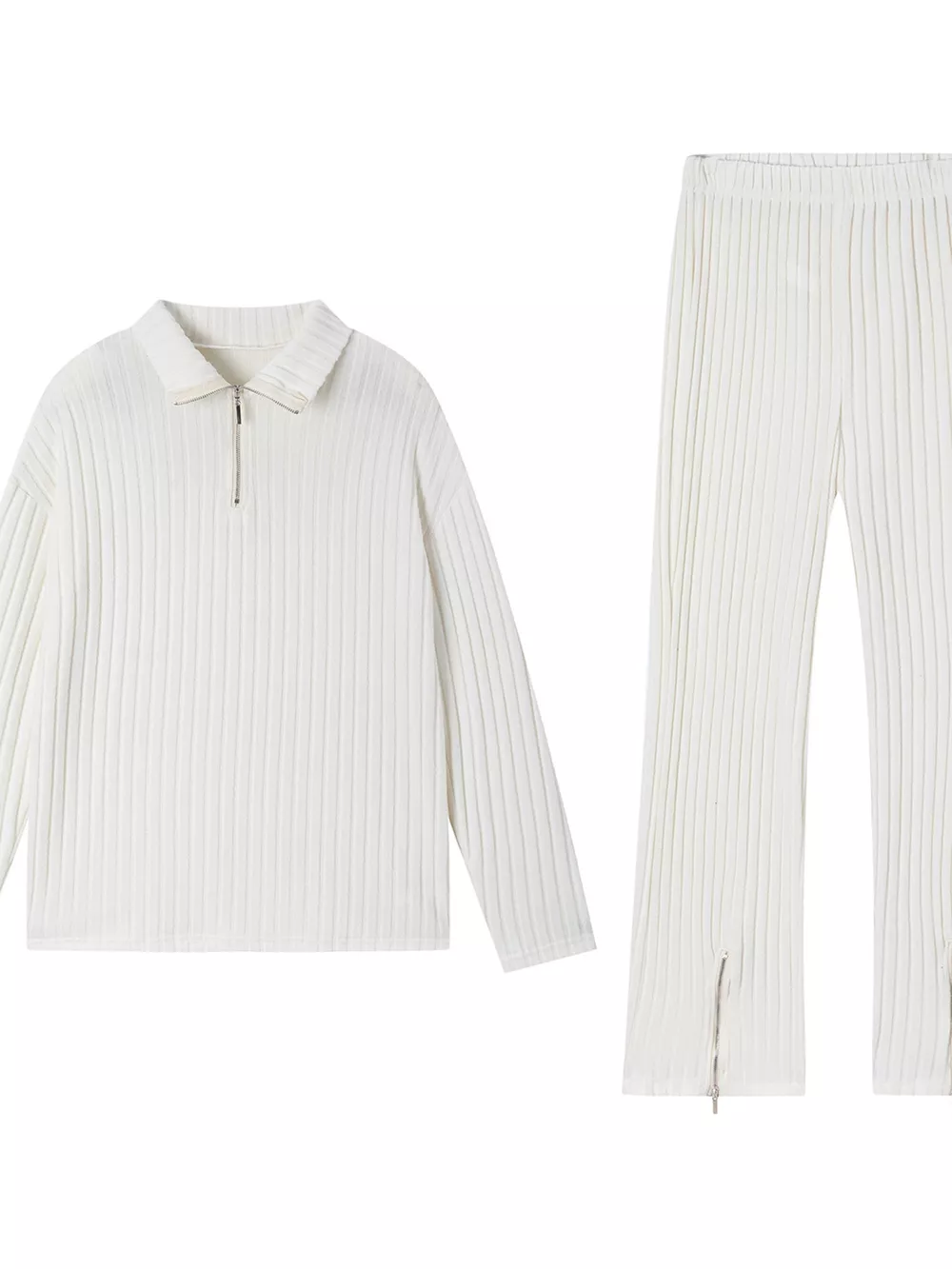 Ribbed Knit Top and Pants Set, image 10