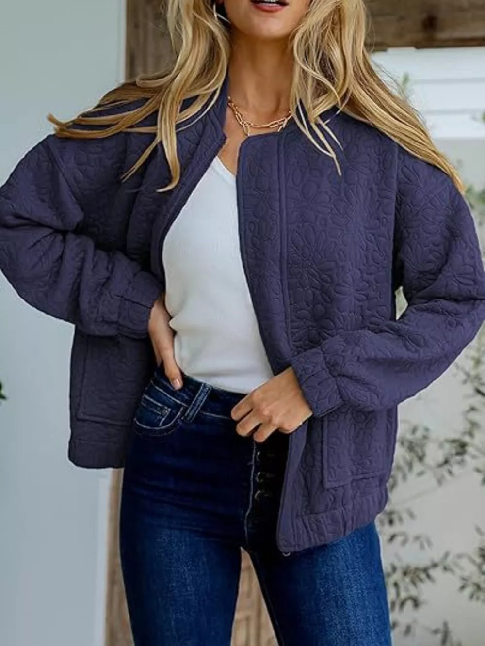 Floral Quilted Zip Up Jacket, image 12
