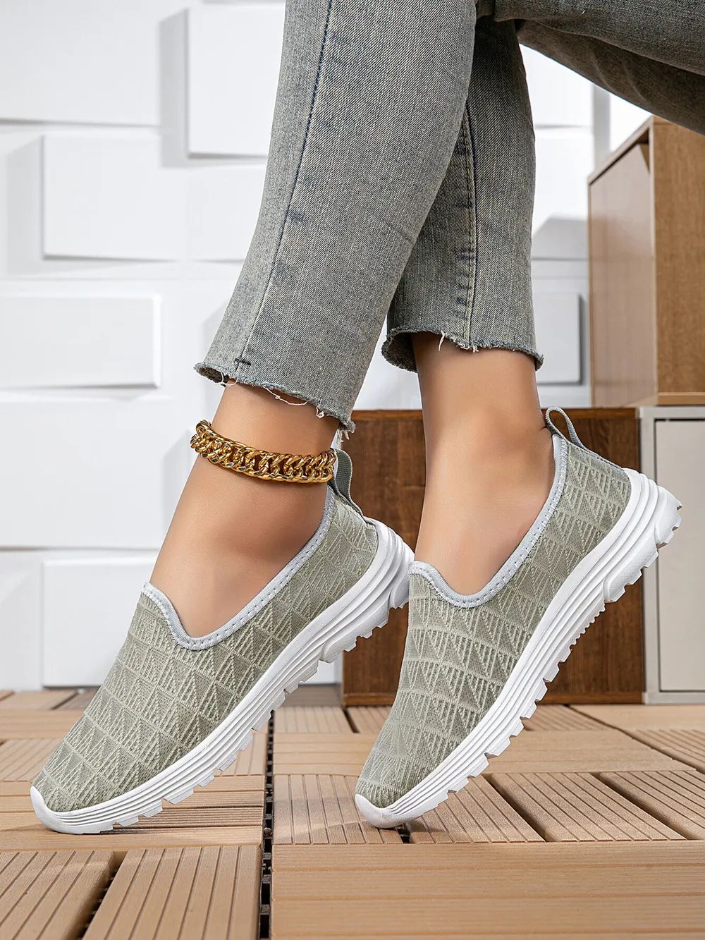 Breathable Mesh Slip-On Sneakers, image 6