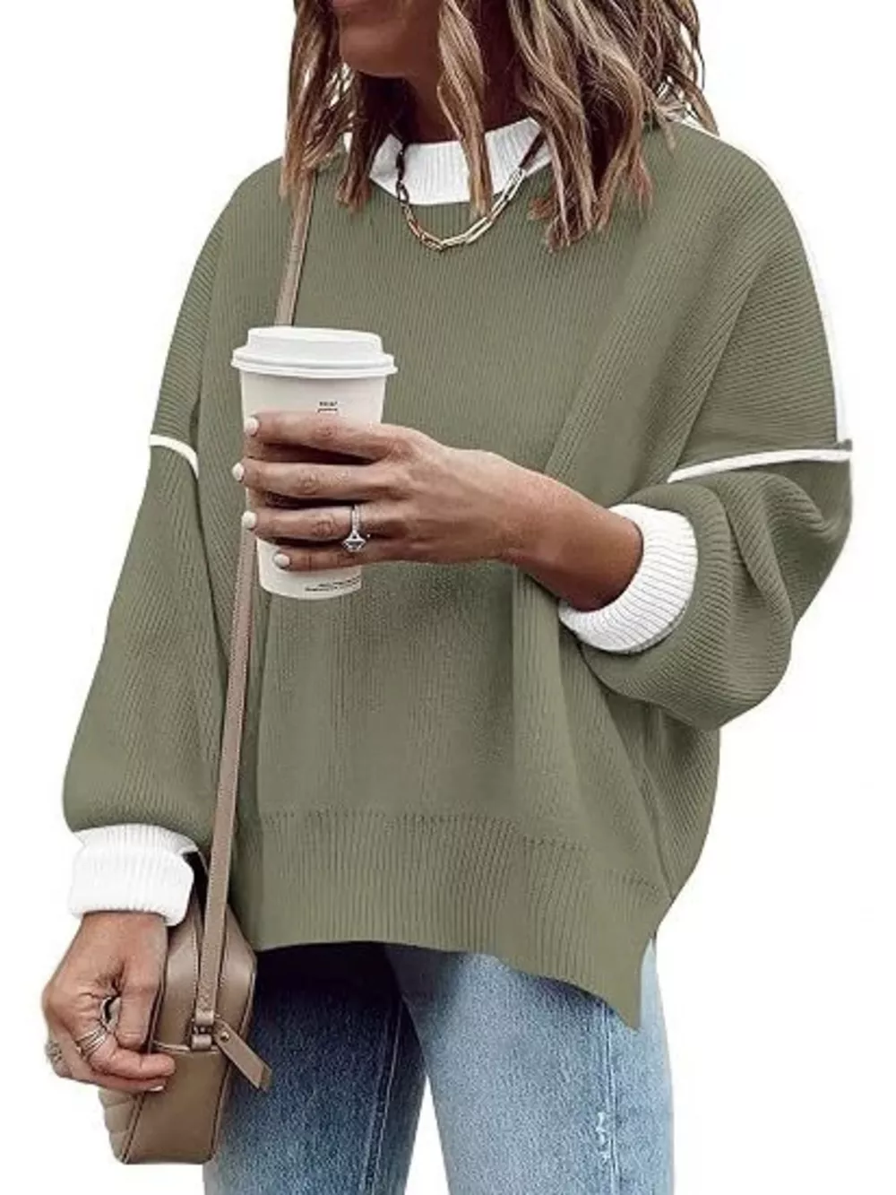 Round Neck Dropped Shoulder Sweater, image 9