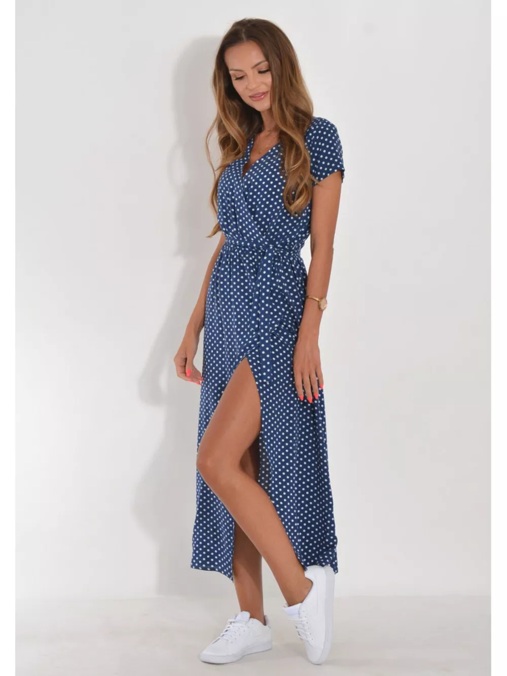 Surplice Short Sleeve Midi Dress, image 18