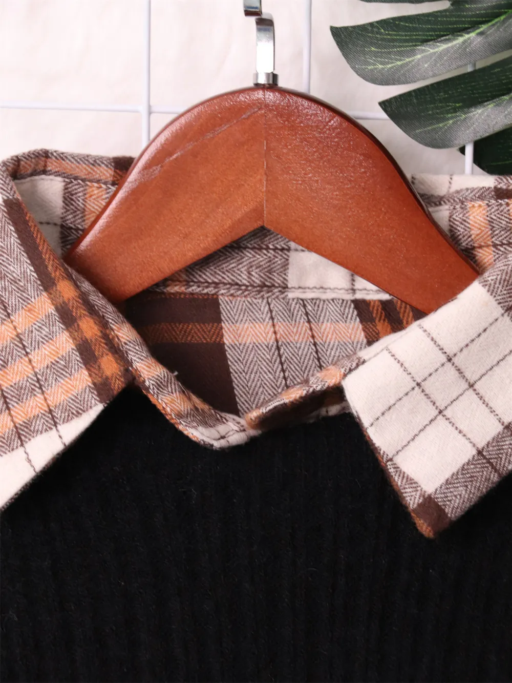Plaid Long Sleeve Sweater Dress, image 8