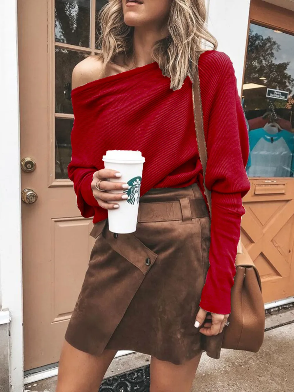 Full Size One-Shoulder Ribbed Sweater Plus Size, image 12