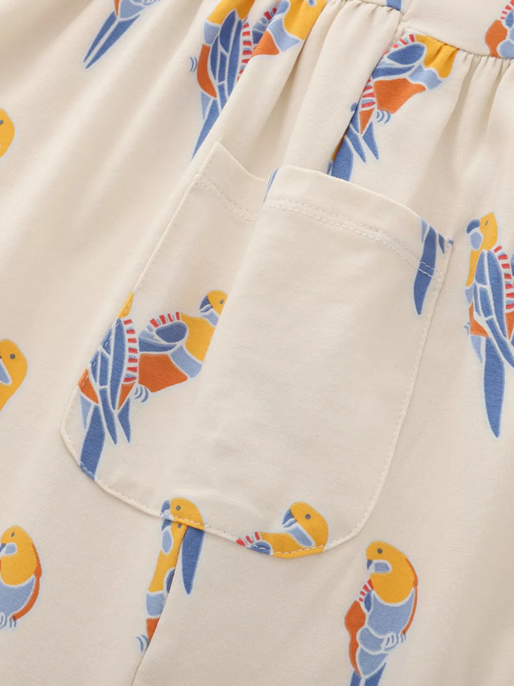Children's Printed Parrot Button-Front Casual Dress, image 4