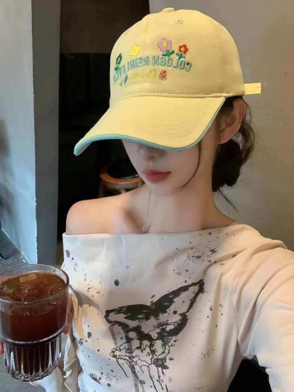 Floral Embroidered Adjustable Baseball Cap, image 2