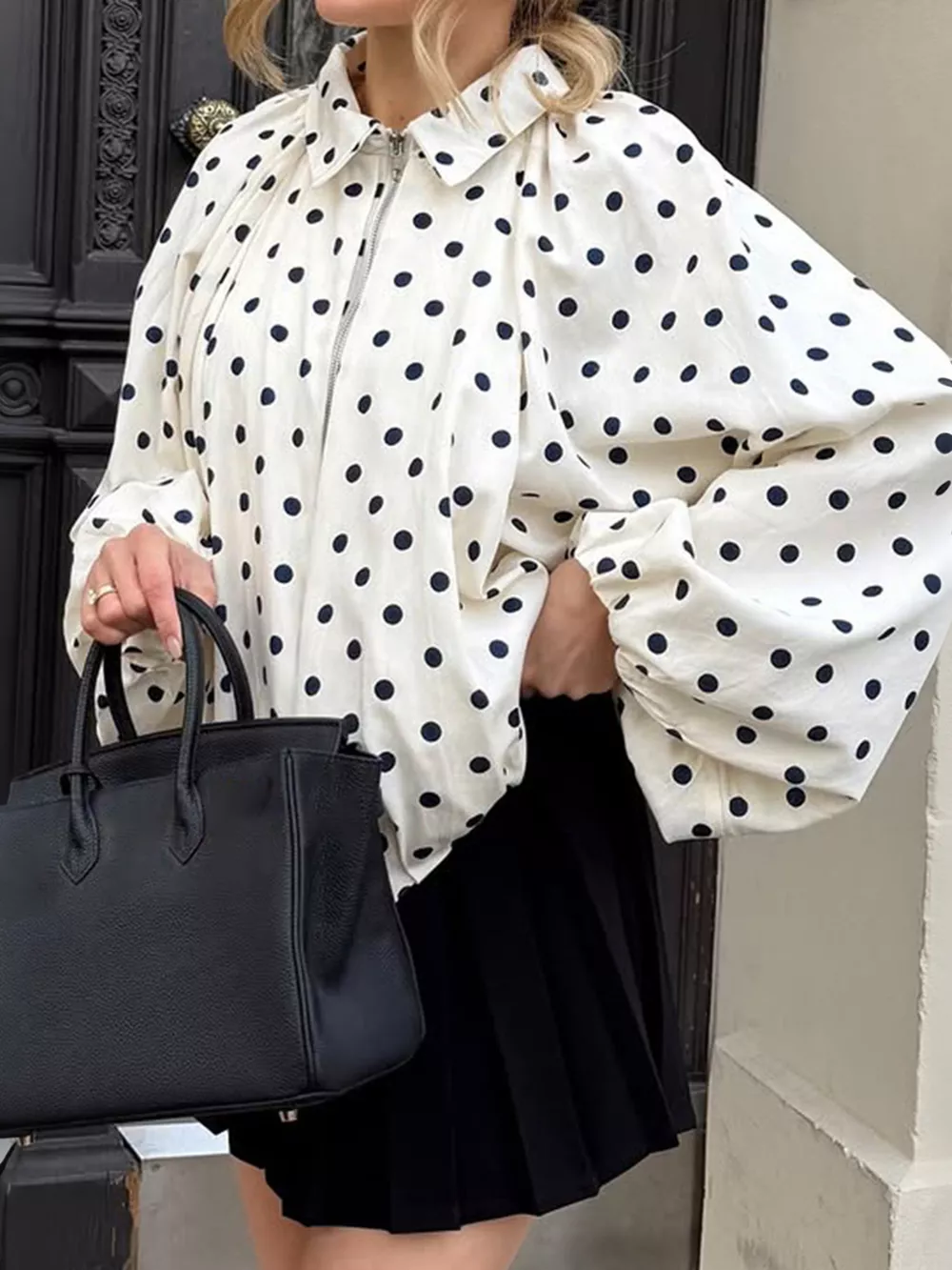 Polka Dot Zip-Up Jacket, image 3