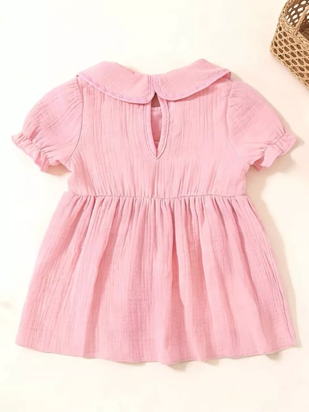 Children's Bear Embroidered Smocked Dress, image 7