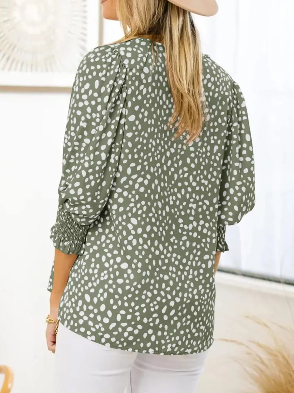 Animal Print Half Sleeve Blouse, image 5