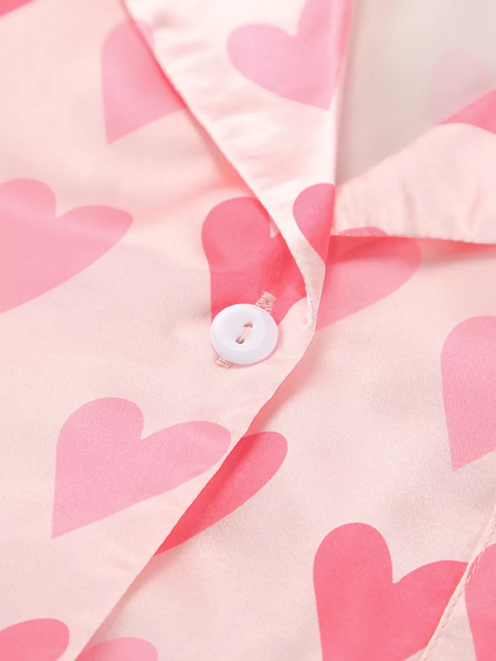 Heart Print Button Up Top and Pants Lounge Set, image 12