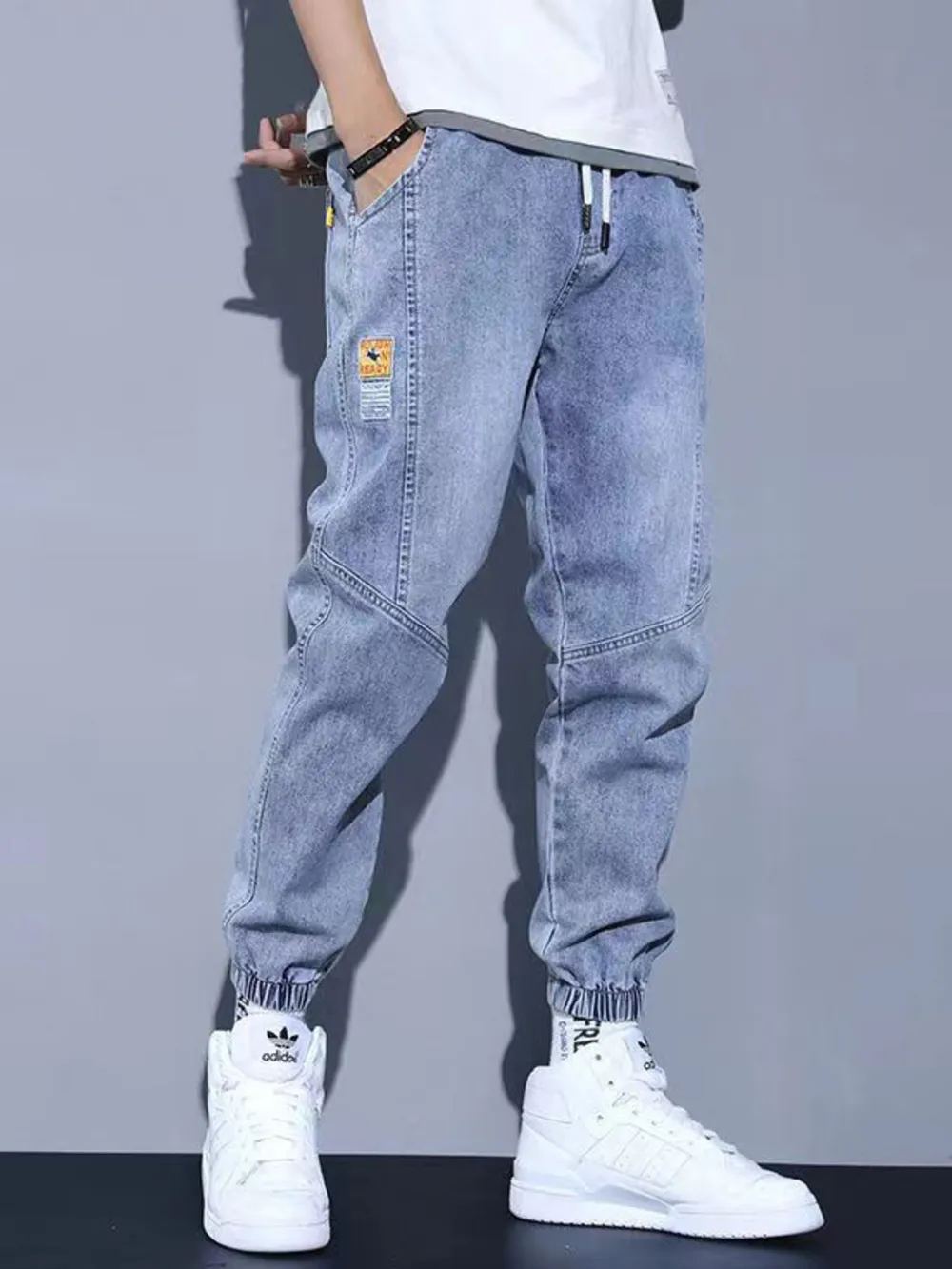 Men's Plus Size Slim Fit Wash Jeans, image 4