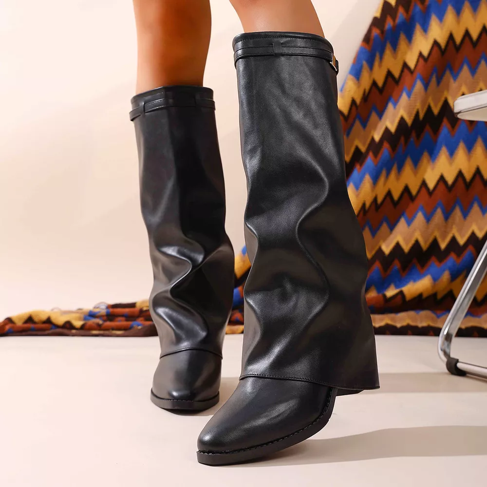 Point Toe Block Heel Boots, image 2