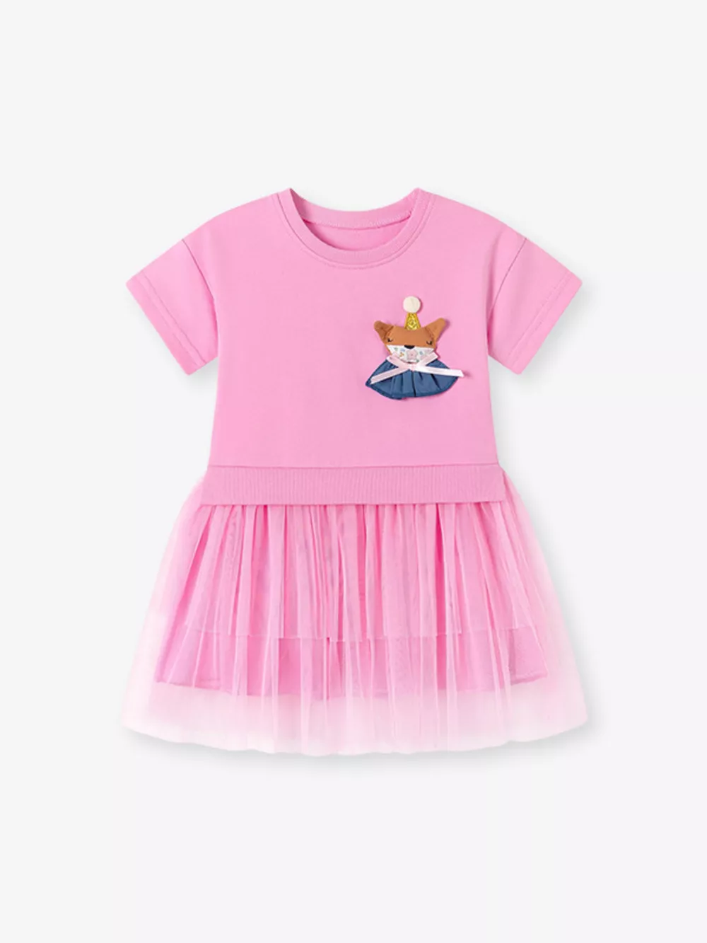 Children's Fox Applique Tulle Layered Dress, image 3