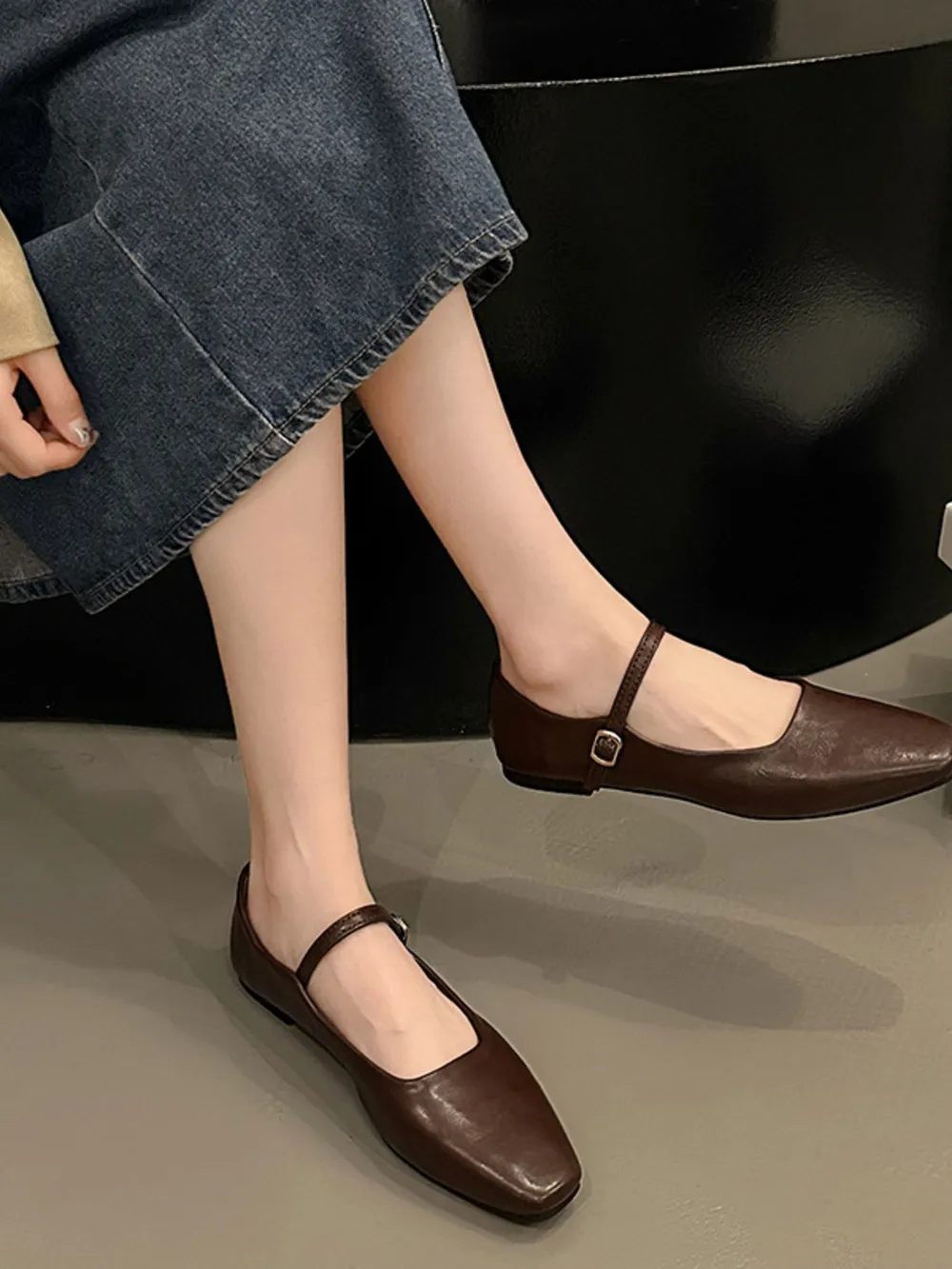Leather Buckle Mary Jane Loafers, image 7