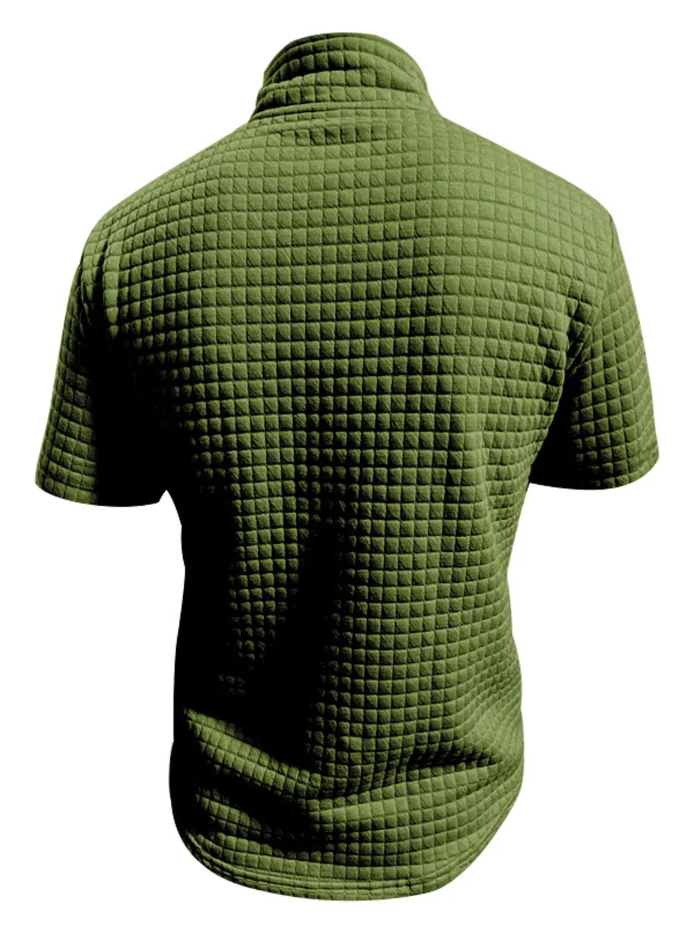 Men's Full Size Textured Short Sleeve Zipper Polo Plus Size, image 3
