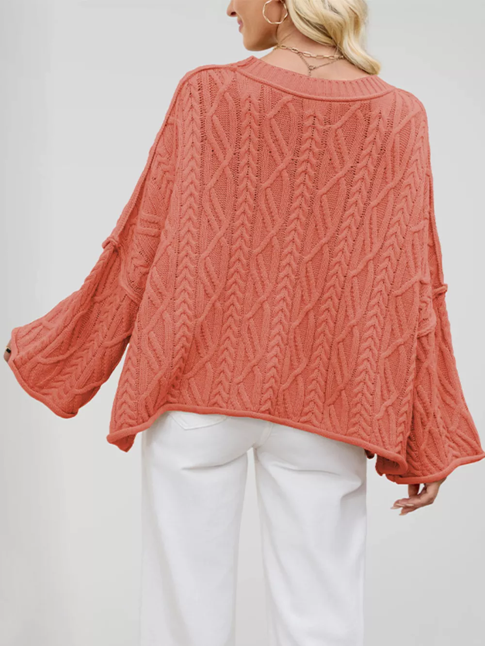 Cozy Cable Knit Drop Shoulder Oversize Sweater, image 7