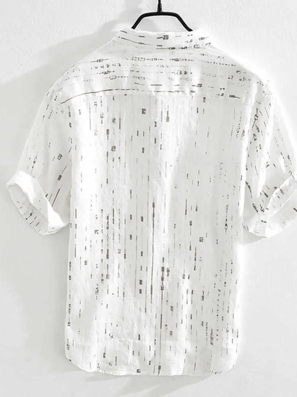 Men's Plus Size Printed Button Detail Short Sleeve Polo Shirt, image 3