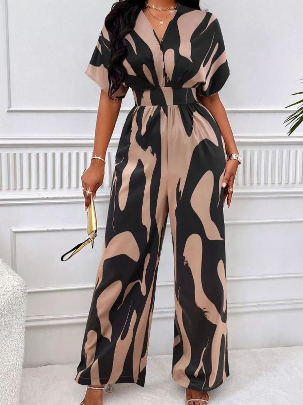 Abstract Print Wide-Leg Jumpsuit, image 7